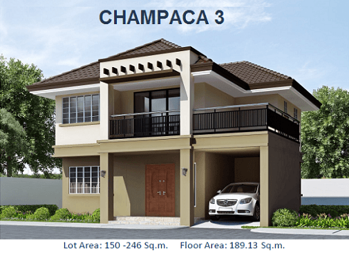 CHAMPACA 3: Php8,986,891.76 Floor Area: 189.13 sqm Lot Area: 190 sqm 2 Storey, Single Detached 4 Bedrooms 3 Toilets & Bath Fitted Kitchen Maid's Quarter w T&B Carport 