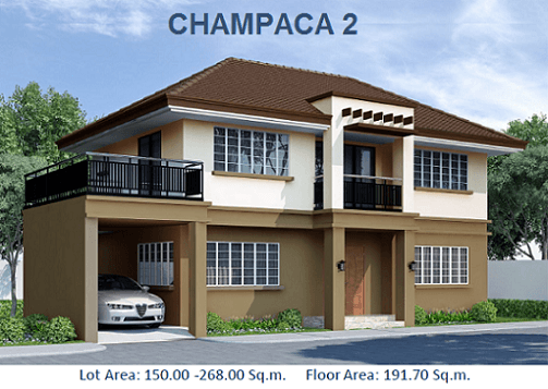 CHAMPACA 2 : Php8,784,098.40 Floor Area:192 sqm Lot Area: 175 sqm HOUSE FEATURES: 2 Storey, Single Detached 4 Bedrooms 3 Toilets & Bath Fitted Kitchen Maid's Quarter w T&B Carport 
