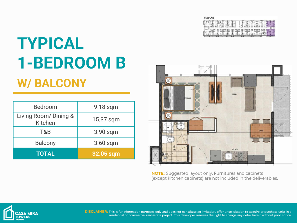 typical 1 bedroom B